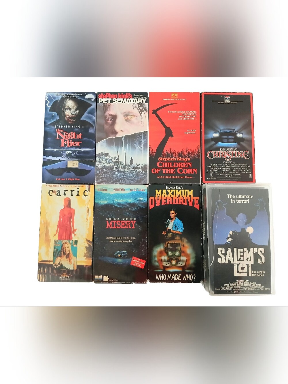 Stephen King VHS Horror Movie Bundle Lot 8 Tapes Christine Pet Sematary Tested